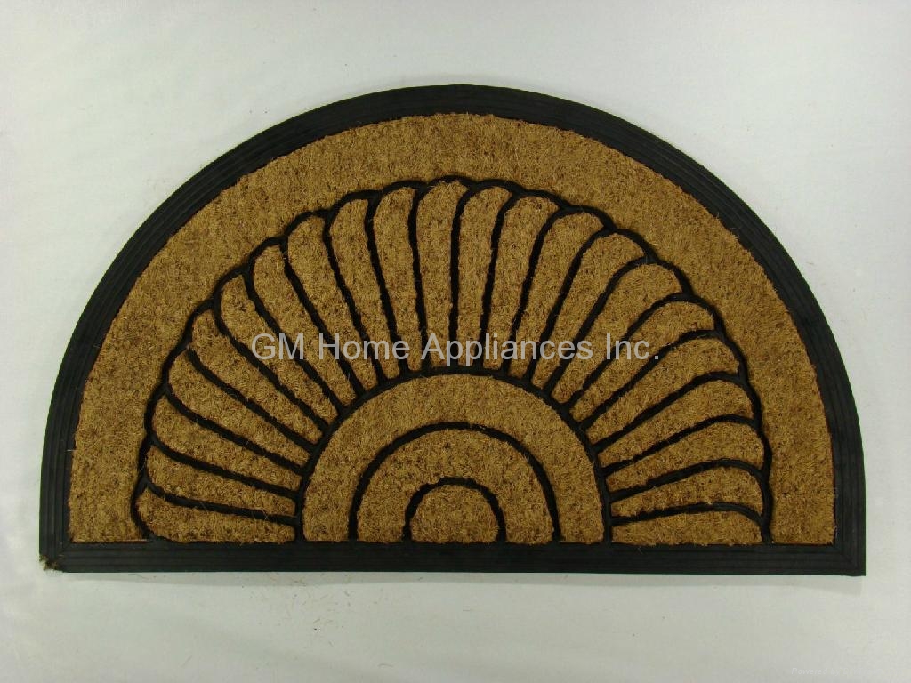 Coco Fiber Half Round In-Laid Doormat