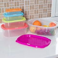 Home kitchen rainbow clear plastic crisper with lids 3