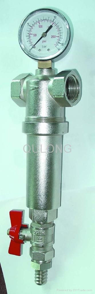 water filter connection  self cleaning filter with tangs-transparent