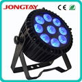 9pcs 15W RGBWA-UV 6 in 1 Slim Led Par Light 5