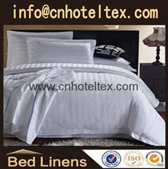 Hotel  jacquard Bedding sets satin stripe bedding 