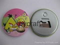 promotion tin button with opener on backside 2