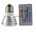 Magic 3W 240V GU10 E27 LED RGB Spot Light Lamp Bulbs Party Downlight + IR Remote 2