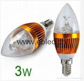 Top Pure daylight cool white E14 led candelabra bulb 3watt LED Chandelier Bulbs 1