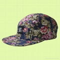 Floral Printing 5 Panel Caps