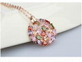  Women Jewelry Multicolor Zircon Round Pendant Necklaces Wholesale  3