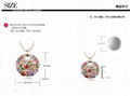 Women Jewelry Multicolor Zircon Round Pendant Necklaces Wholesale  5