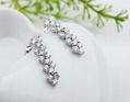 Swiss Cubic Zircon Stone White Gold Plated Diamond Women Drop Earring 2