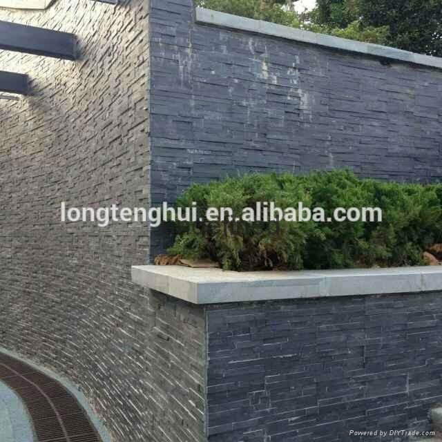 Natural black slate stone panel for wall cover 2