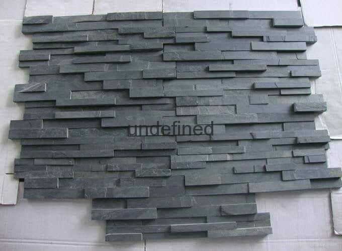 Natural black slate stone panel for wall cover