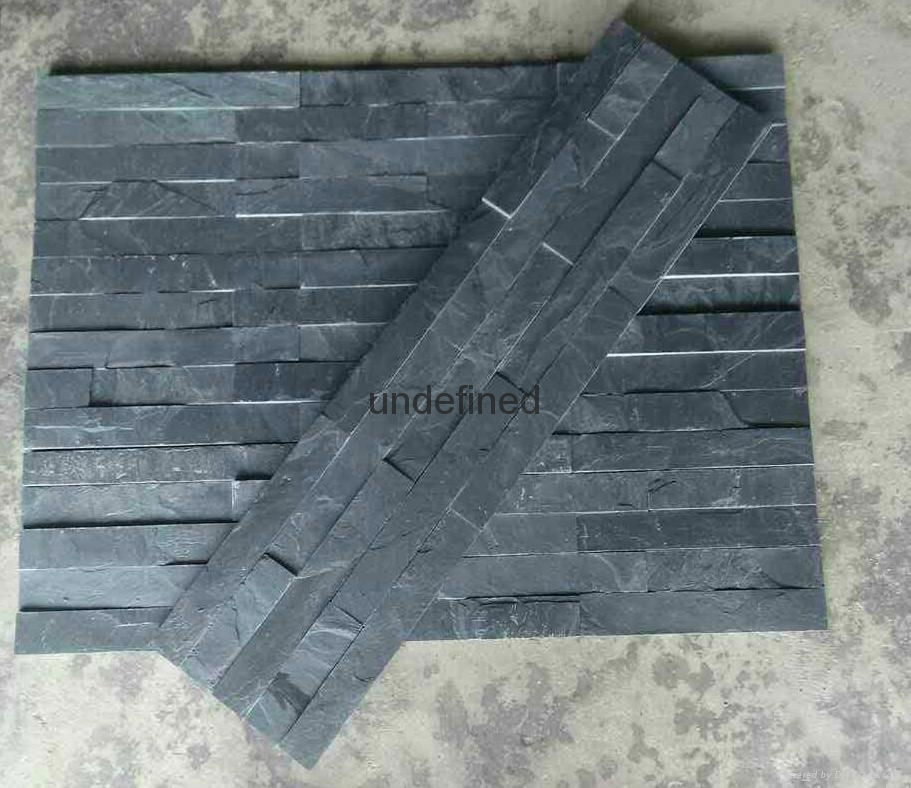Natural black slate stone panel for wall cover 3