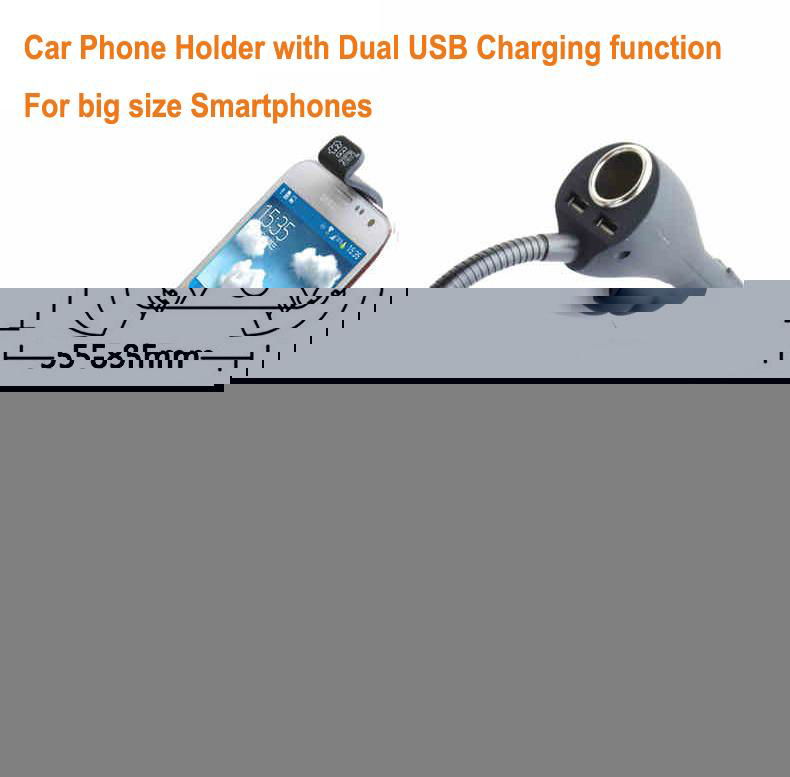  Dual USB Universal Car Holder with Charger for Smartphone 2