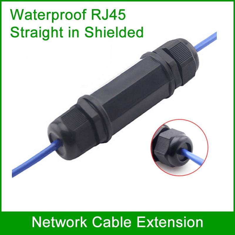 RJ45 Waterproof connector shielded Outdoor cable butt joint straight in interfac