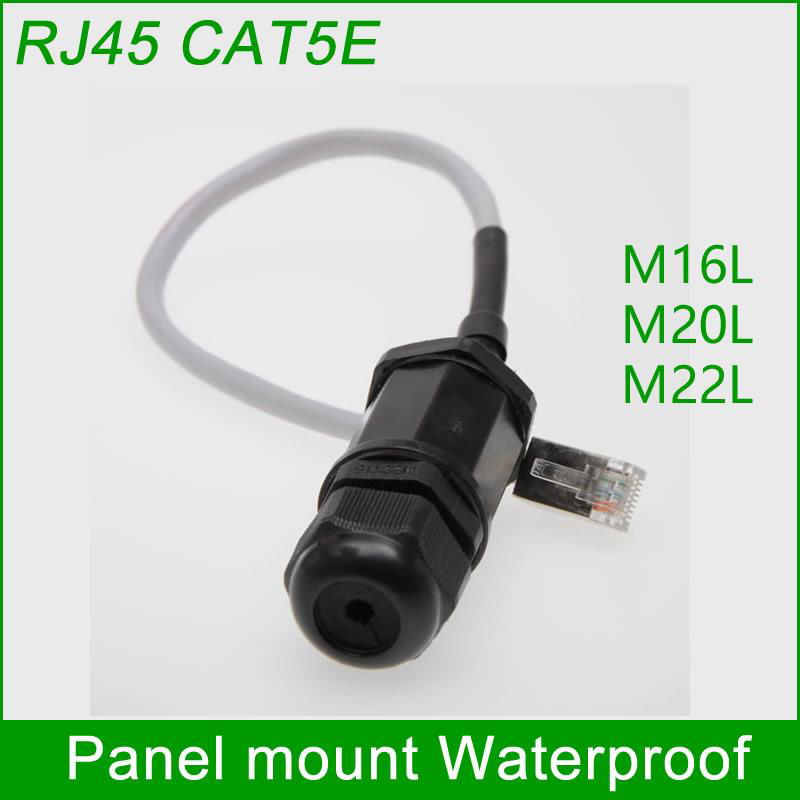 RJ45 waterproof connector Ethernet Interface LAN Network Adapter shielded panel  2