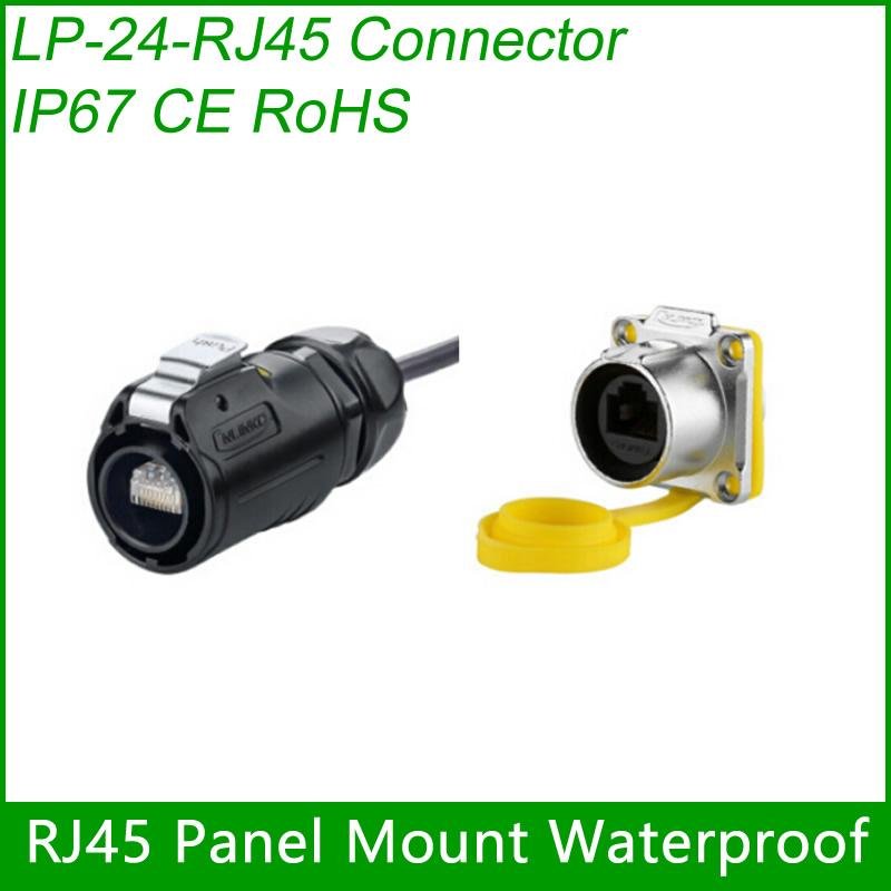 Assembly RJ45 Connector CAT5E Female socket with Cover Waterproof RJ45 plug Cabl 1