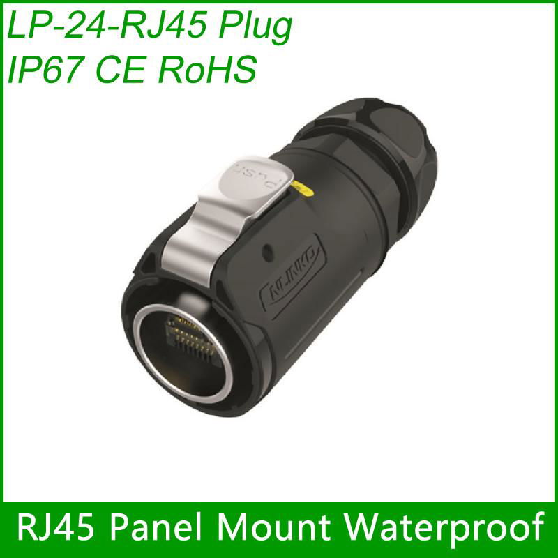 Assembly RJ45 Connector CAT5E Female socket with Cover Waterproof RJ45 plug Cabl 3