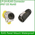 Assembly RJ45 Connector CAT5E Female socket with Cover Waterproof RJ45 plug Cabl 4