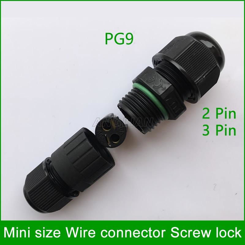 Mini Waterproof 2 Pin 3 Pin Electrical Cable Connectors Quick Splice Screw Lock  3