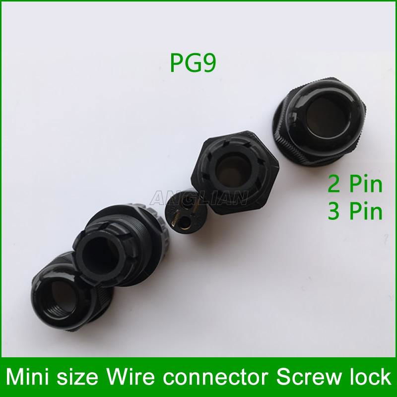 Mini Waterproof 2 Pin 3 Pin Electrical Cable Connectors Quick Splice Screw Lock  4