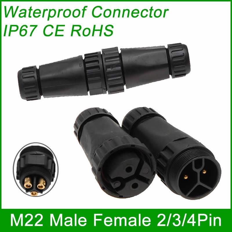 IP67 Waterproof wire Connector for LED lighting Male female quick plug 2/3/4 pin