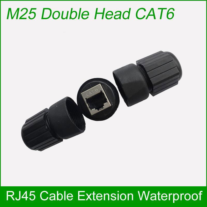 M25 double head RJ45 network cable connector waterproof and dust-proof 2