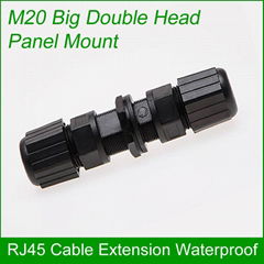 M20 RJ45 double head IP67 rated outdoor Waterproof network cable joint