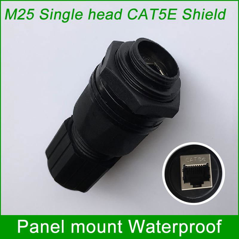 Outdoor waterproof socket IP67 LAN adapter RJ45 panel mount connector