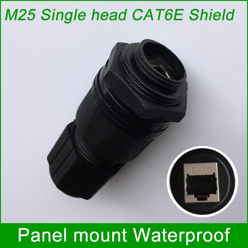 Outdoor waterproof socket IP67 LAN adapter RJ45 panel mount connector 2