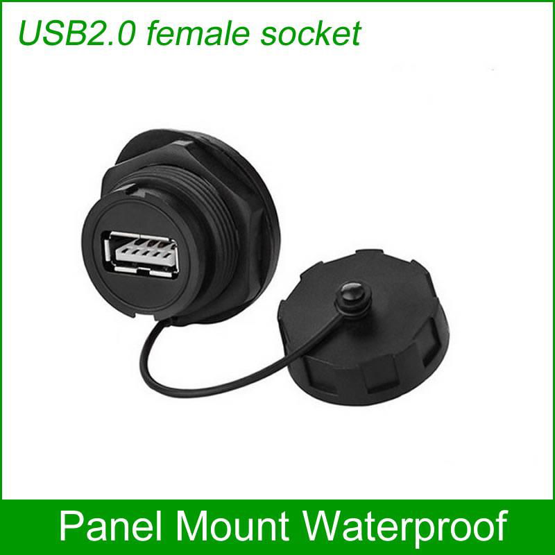 USB2.0 female socket plug Panel Mount adapter Waterproof Connector IP67