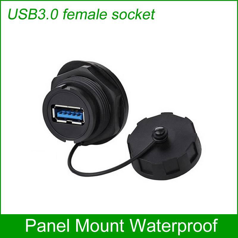 usb3.0 panel mount socket water resistant IP 67 connector