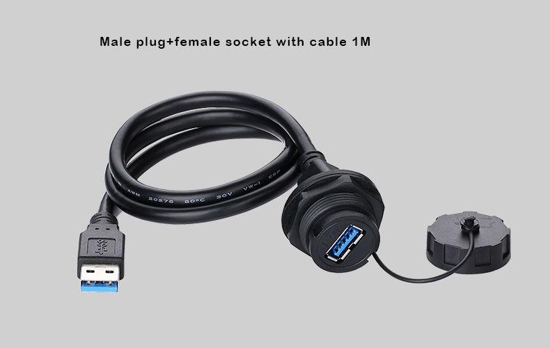 usb3.0 panel mount socket water resistant IP 67 connector 5