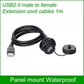 USB2.0 Waterproof connector Panel Mount IP67 Waterproof Cable 1m Socket 1