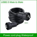 USB2.0 Waterproof connector Panel Mount IP67 Waterproof Cable 1m Socket 3