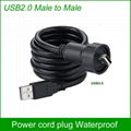 USB2.0 Waterproof connector Panel Mount IP67 Waterproof Cable 1m Socket 2