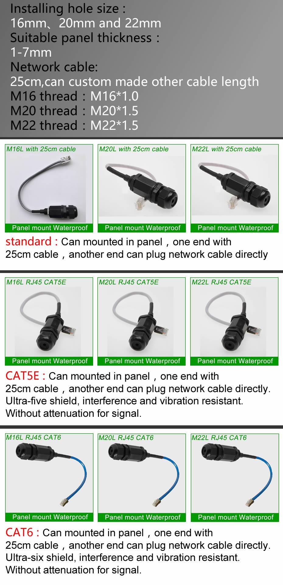 CAT5E RJ45 waterproof connector Ethernet Interface LAN Network Adapter shielded  3