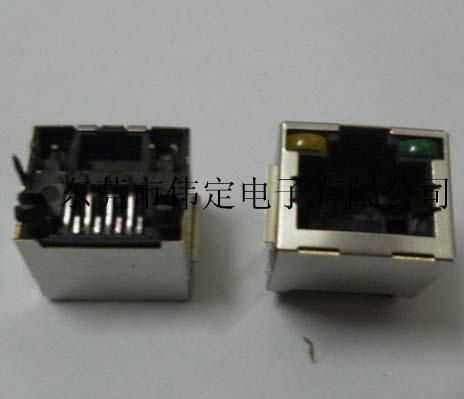  180度RJ45带屏蔽带LED灯