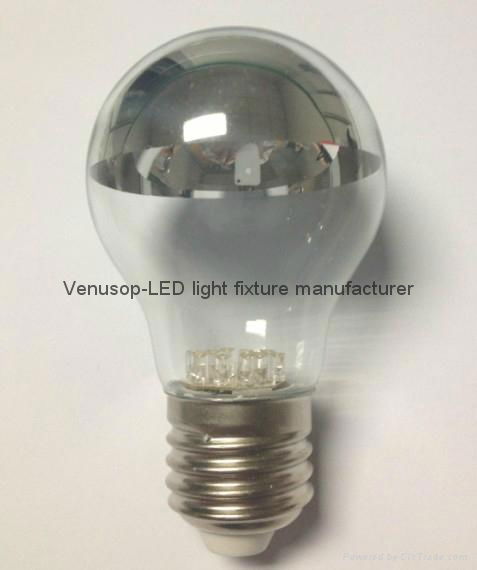 G60 LED silvered crown LIGHT BULBS