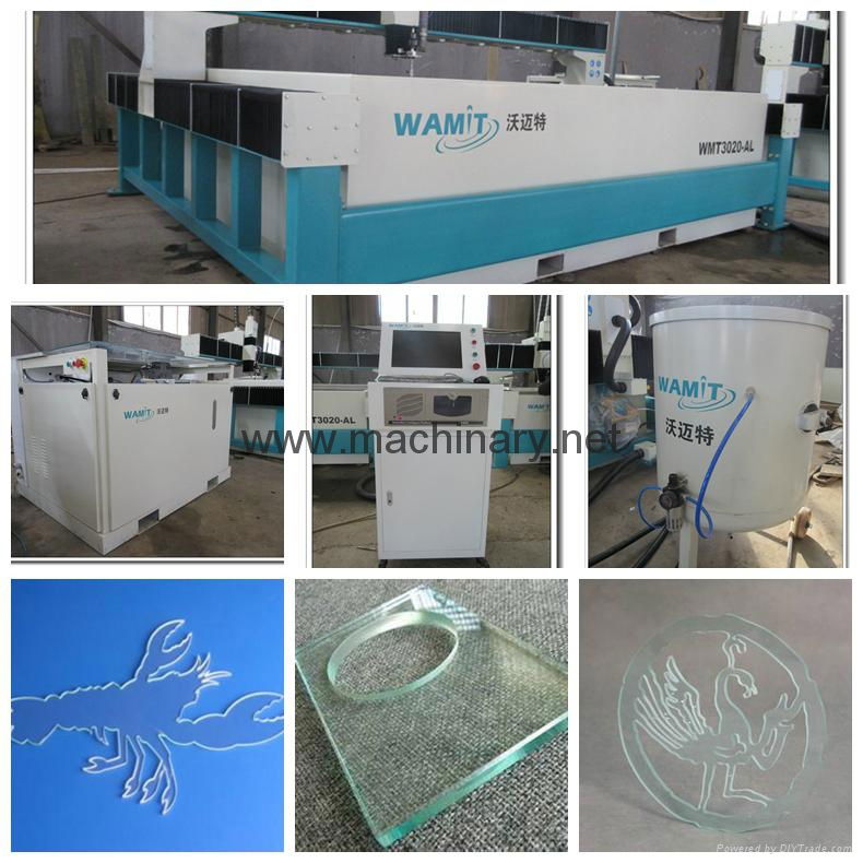 2000*4000mm cantilever type waterjet cutting machine with 420Mpa pump for glass