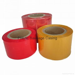 Printed artificial sausage plastic casing for packing