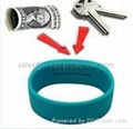 New Arrival silicone bracelets pocketbands hidden pocket 210X30MM