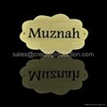 Excellent quality zinc alloy custom cheap metal 24k gold plate abaya logo for se