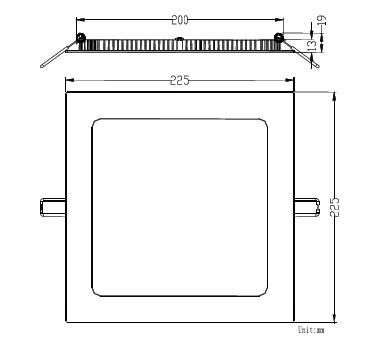 Square LED Downlight-25W 2