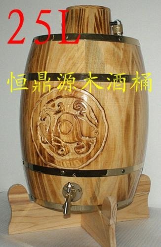 原木色松木酒桶150L 3