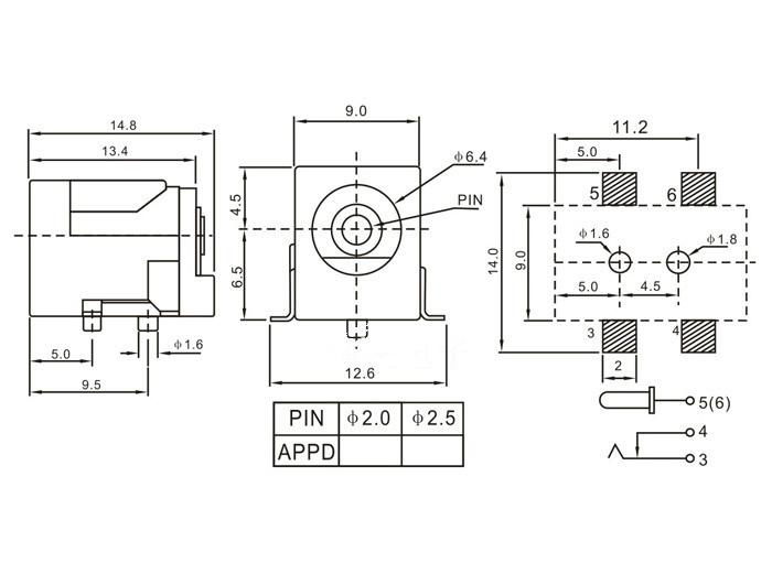 全銅DC電源插座DC-050 2