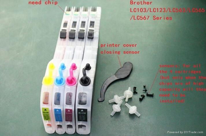 Refillable ink cartridges for Brother  LC113 LC115 LC117 LC123  3