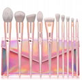 10 Rose Gold Rod makeup brush set 1