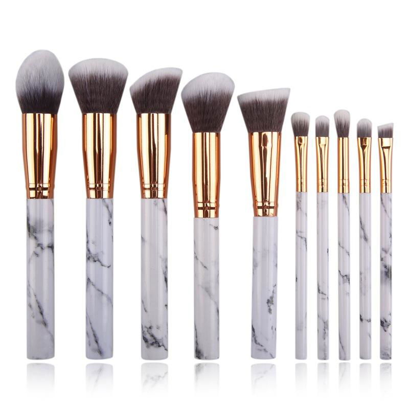 10 pieces of marble, 5 large and 5 small makeup brush sets OEM 2