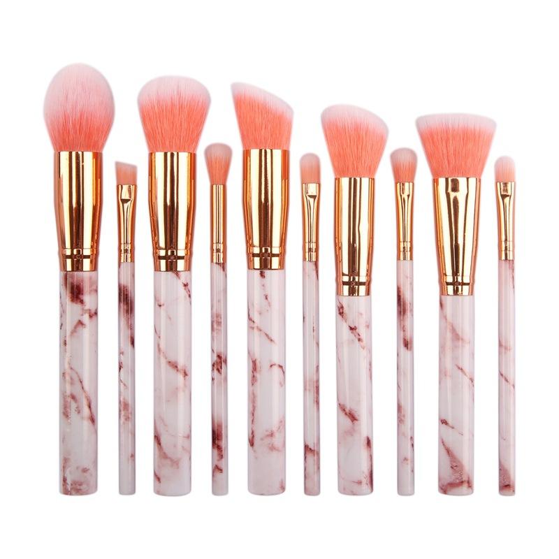 10 pieces of marble, 5 large and 5 small makeup brush sets OEM 4