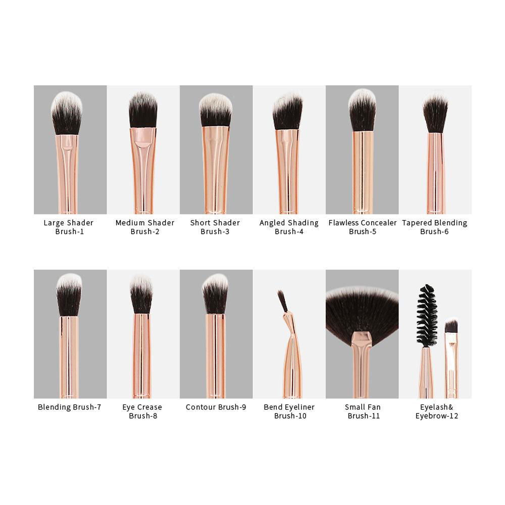 12 Eye brush sets with plastic handle with pointed tail  OEM 4