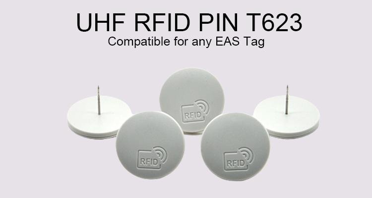 Eastsun T623 UHF RFID PIN 860-960MHz Security Hard Tag ABS Flat Pin for Retail 4